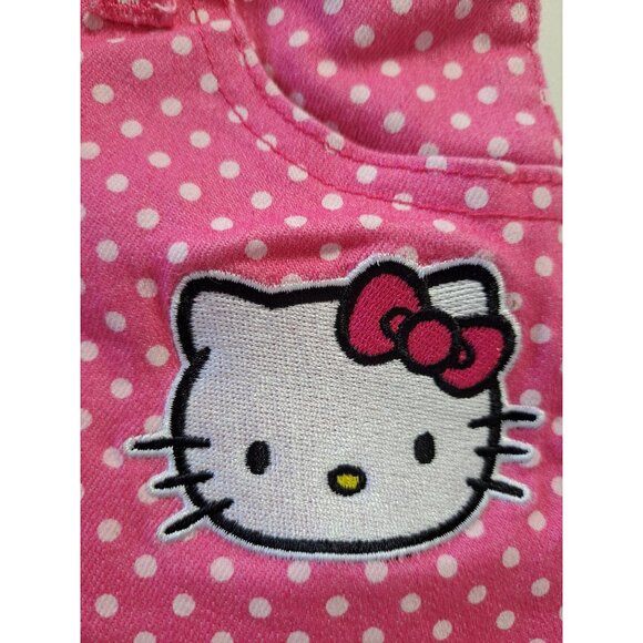 Hello Kitty Pink Polka Dot Girls Halter Dress Embroidered Kitty Patch Girls 3T - Picture 2 of 8